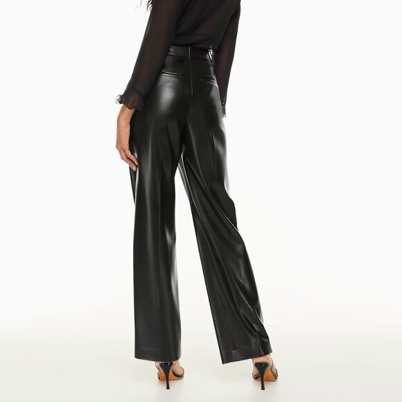 Wilfred - Effortless Pants - Black Vegan Leather - Size 6 BNWT - Picture 2 of 10